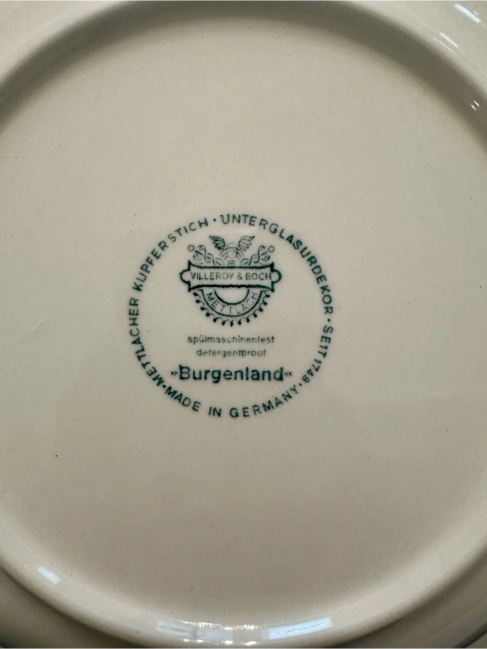 Vintage Villeroy & Boch Red and Cream Burgenland Dinner Bowl